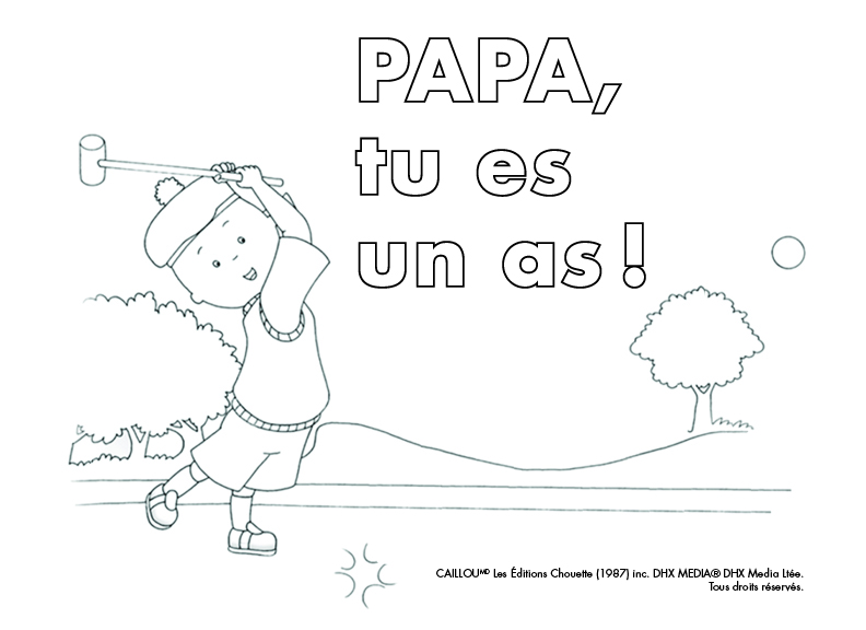 Coloriage Papa Tu Es Un As Carte De Souhait Pour La Fête Des Pères - Caillou à imprimer